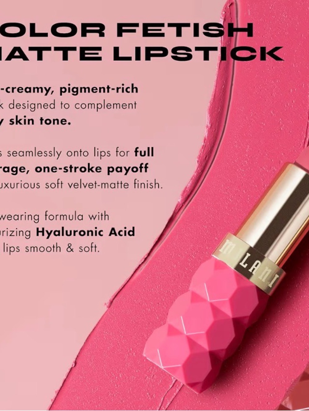 NWT Milani Velvet Matte Full Coverage Moisturizing Lipstick - 430 Secret - Picture 4 of 5